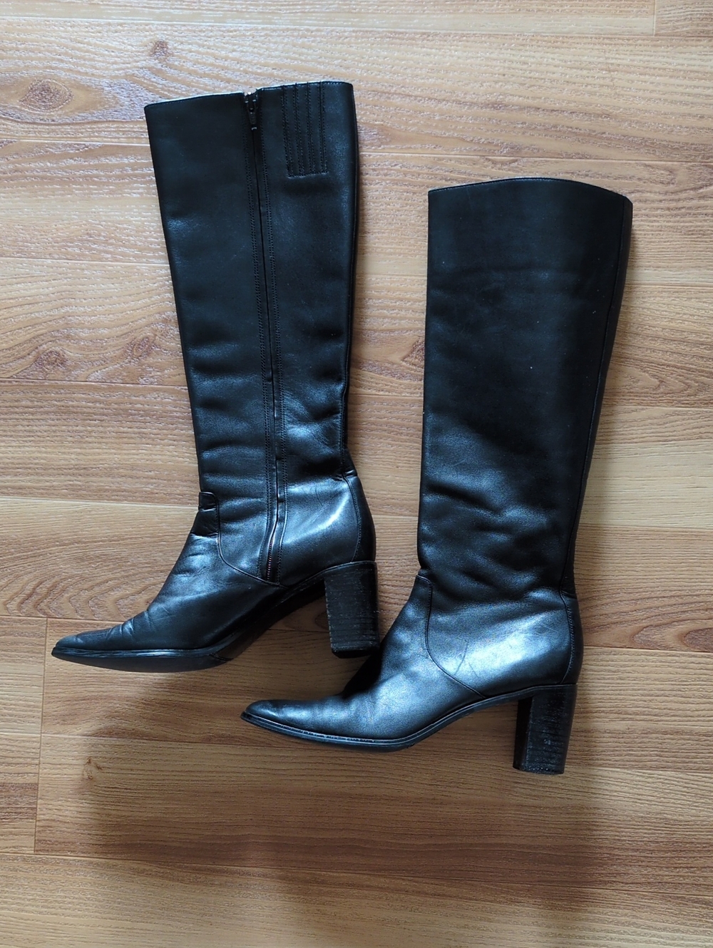 Worthington Black Tall Leather Heeled Boots